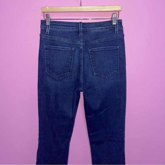 Flying Monkey Jeans Women's Size 28 Dark Blue Wash Straight Split Hem High Rise - Picture 8 of 13